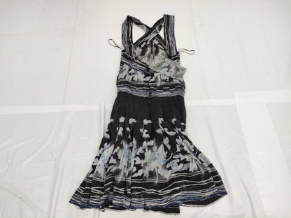 CHANEL Vintage Dress 06P P28235 100% Silk Camellia Button Size 36 Dress
