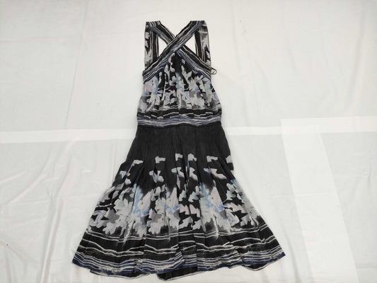 CHANEL Vintage Dress 06P P28235 100% Silk Camellia Button Size 36 Dress