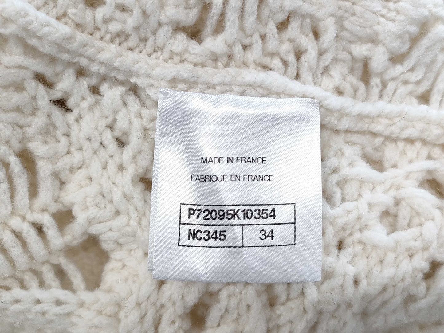 CHANEL Cardigan with Stone Camellia Coco Buttons, Size 22C, P72095, 100% Cashmere, Size 34
