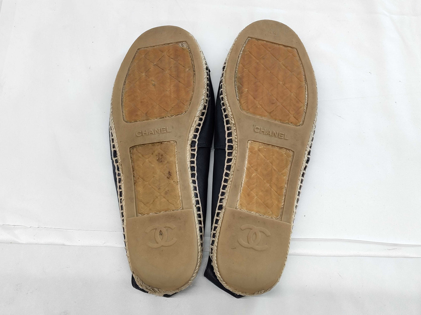 CHANEL Coco Mark Leather Espadrilles G29741 Men's Size 44 Other Shoes