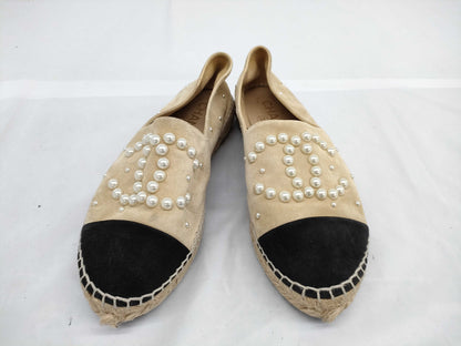 CHANEL Espadrilles with Coco Mark and Pearl, G29762, Size 36, Other Shoes