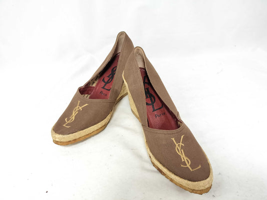 Yves Saint Laurent Wedge Sole Logo Pumps