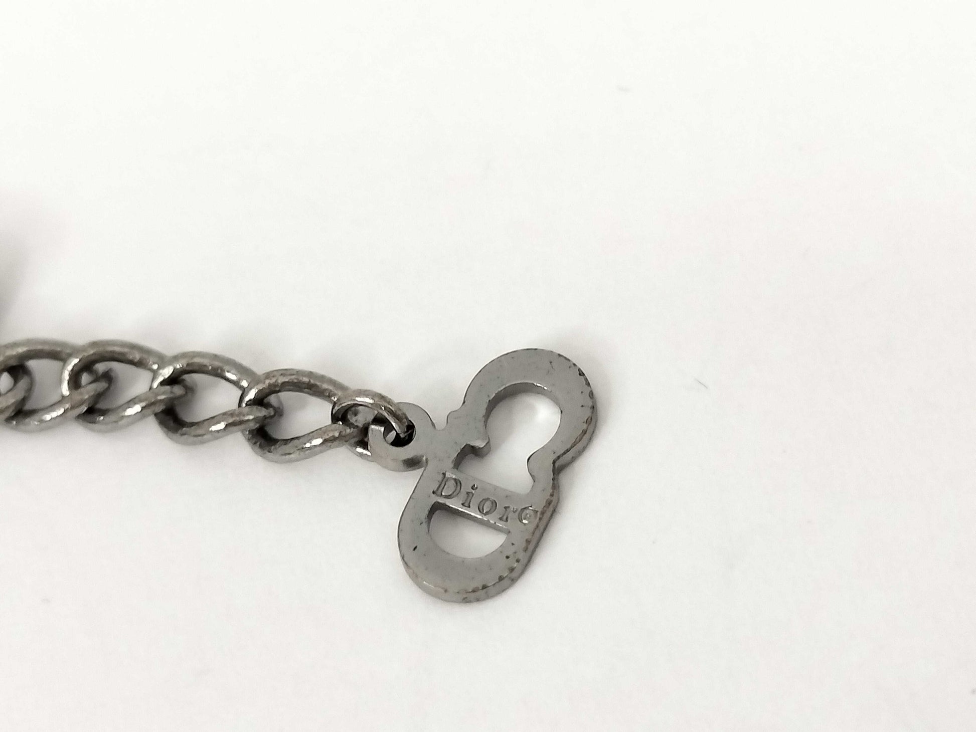 Dior necklace logo silver necklace