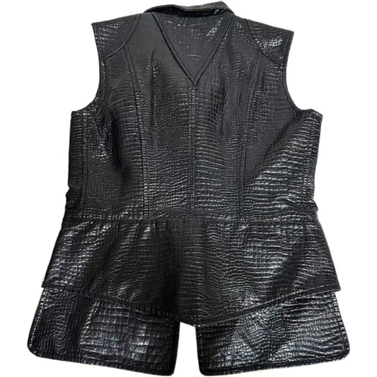 CHANEL Embossed Crocodile 36 Vest