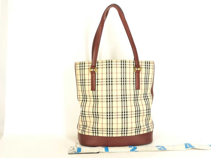 BURBERRY Tote Bag / Nova Check / Nylon Canvas / Beige Tote Bag