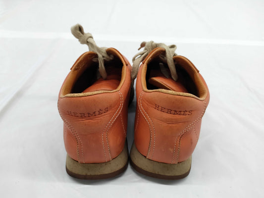 HERMES HERMES Leather H Logo Stitch Sneakers Size 37