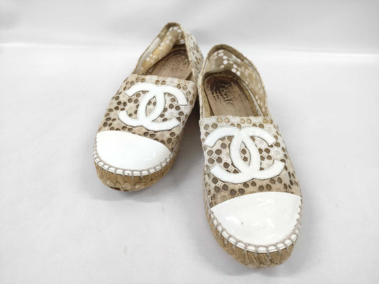 CHANEL Coco Mark Espadrille Sandals Size 37 Sandals