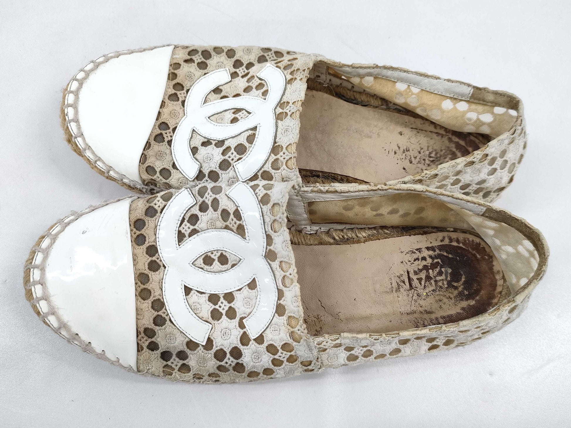 CHANEL Coco Mark Espadrille Sandals Size 37 Sandals