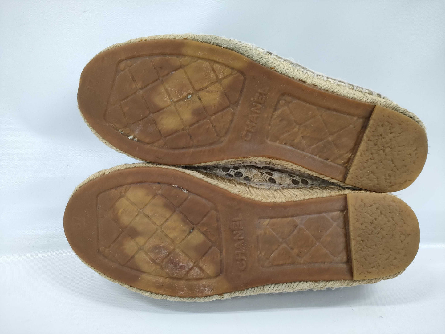 CHANEL Coco Mark Espadrille Sandals Size 37 Sandals
