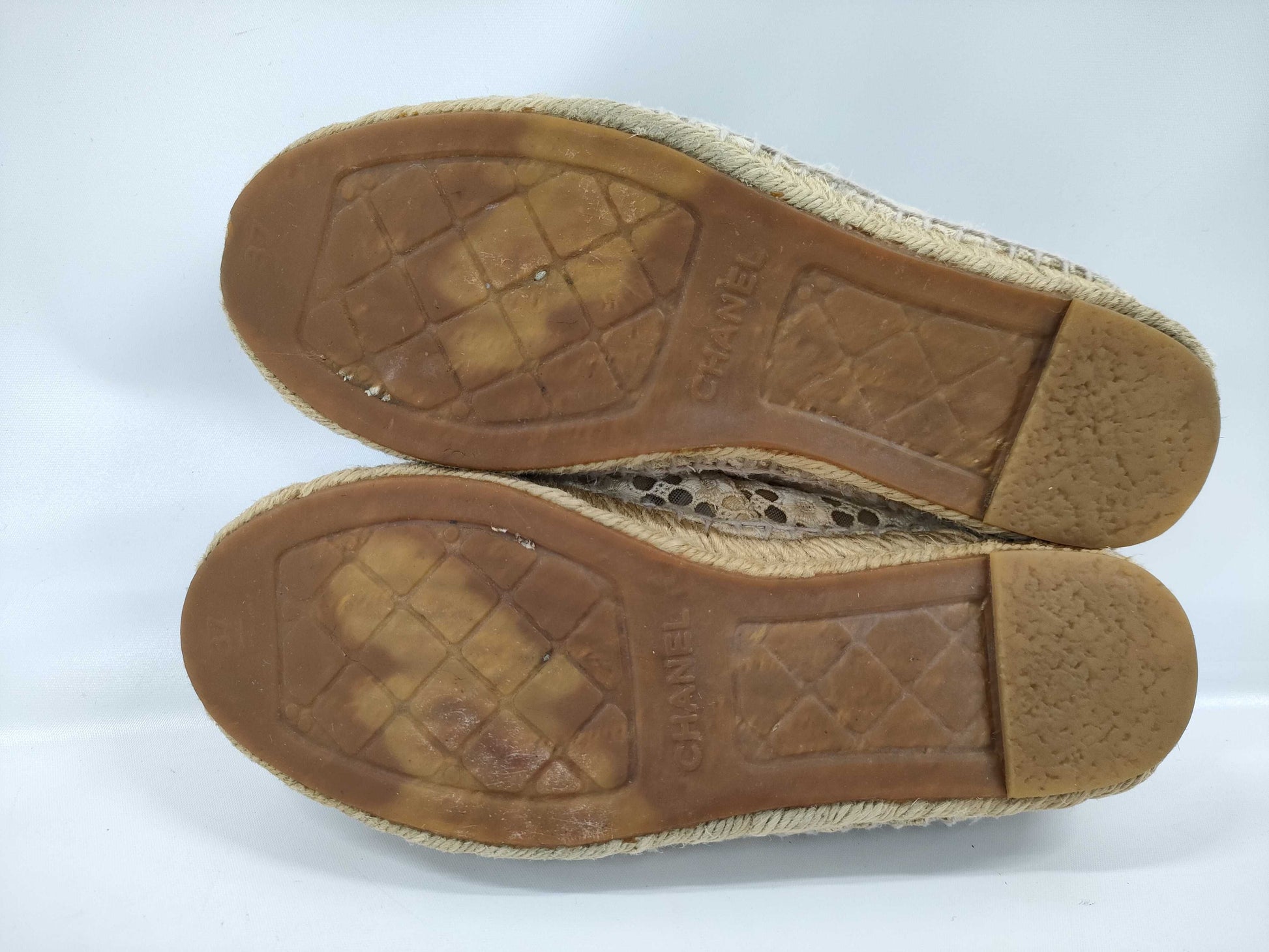 CHANEL Coco Mark Espadrille Sandals Size 37 Sandals