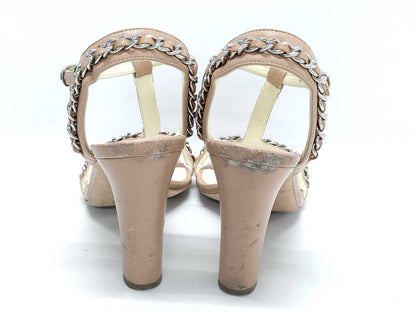 CHANEL CHANEL Coco Mark Chain Heel Sandals Size 35 Sandals