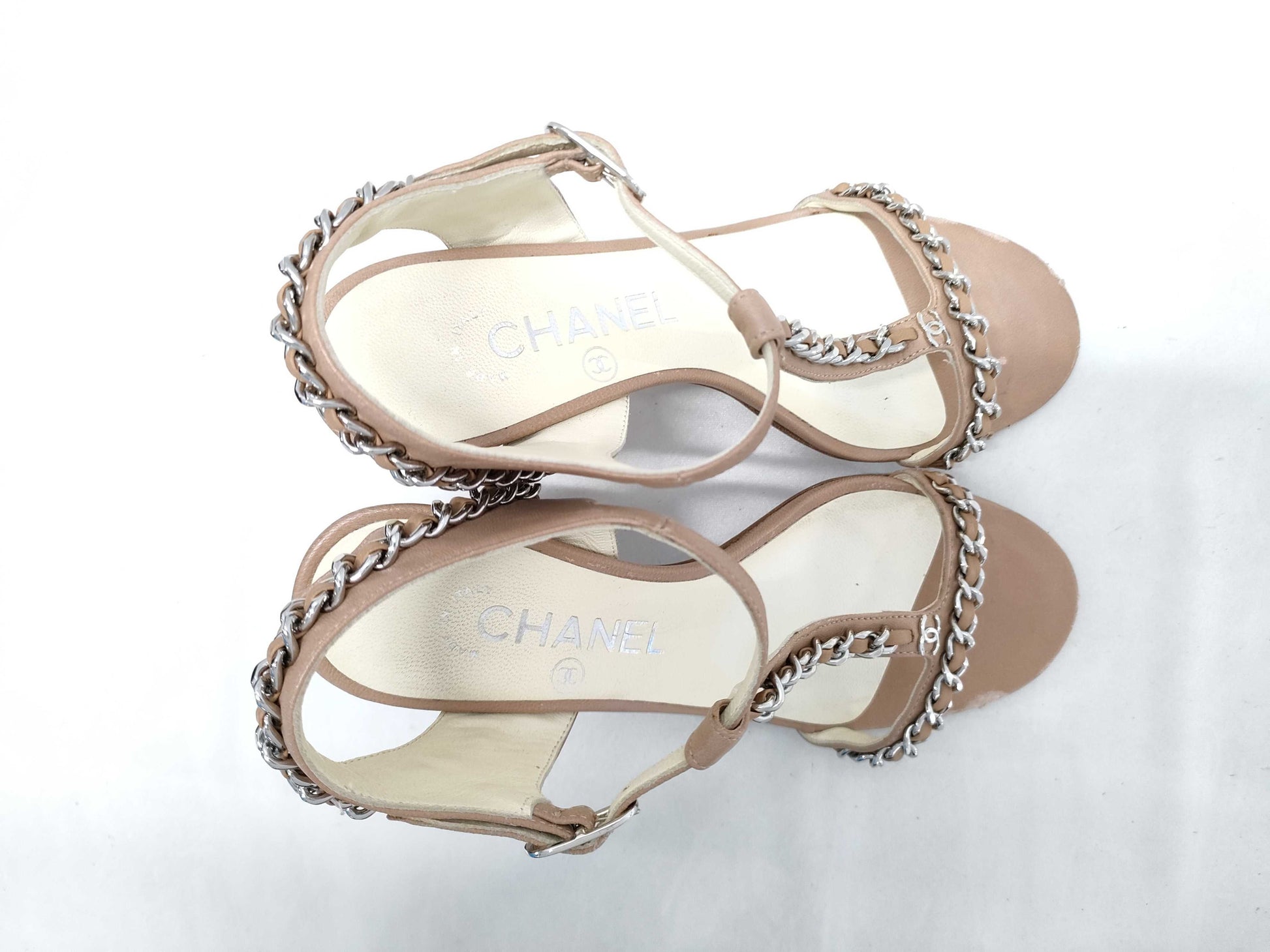CHANEL CHANEL Coco Mark Chain Heel Sandals Size 35 Sandals