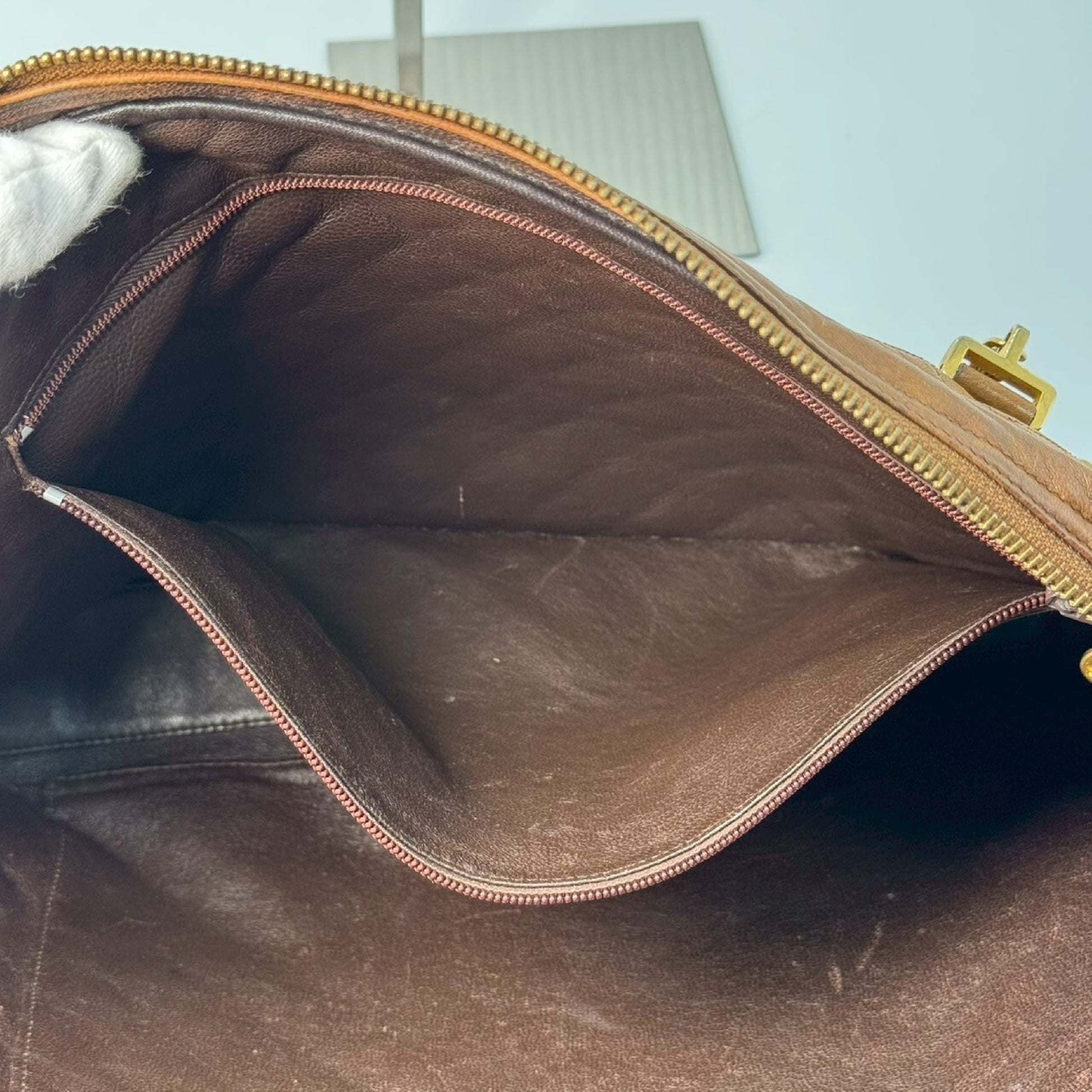 CHANEL Matelasse Chain Tote Bag Brown