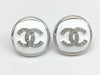 CHANEL Cruise Line F25C Earrings, Unused, Size S, Coco Mark, Rhinestones, White, Box Included