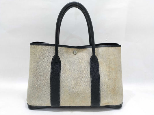 HERMES Garden Party PM Tote Bag, Toile H, F Stamped