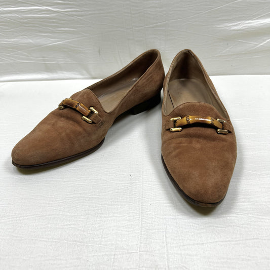 GUCCI Bamboo Bit Loafers Suede Size 37 1/2C Pumps