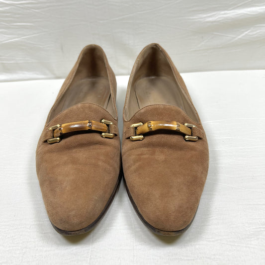 GUCCI Bamboo Bit Loafers Suede Size 37 1/2C Pumps