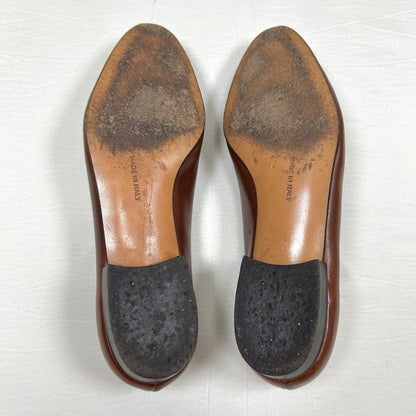 Salvatore Ferragamo Salvatore Ferragamo Flat Pumps 5/C Leather Brown Ribbon Pumps