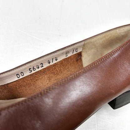Salvatore Ferragamo Salvatore Ferragamo Flat Pumps 5/C Leather Brown Ribbon Pumps