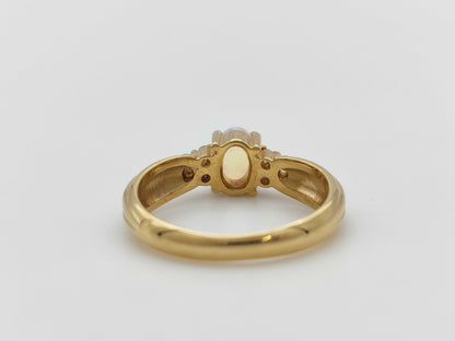 OP 0.29ct D 0.08ct K18 3.9g Ring 