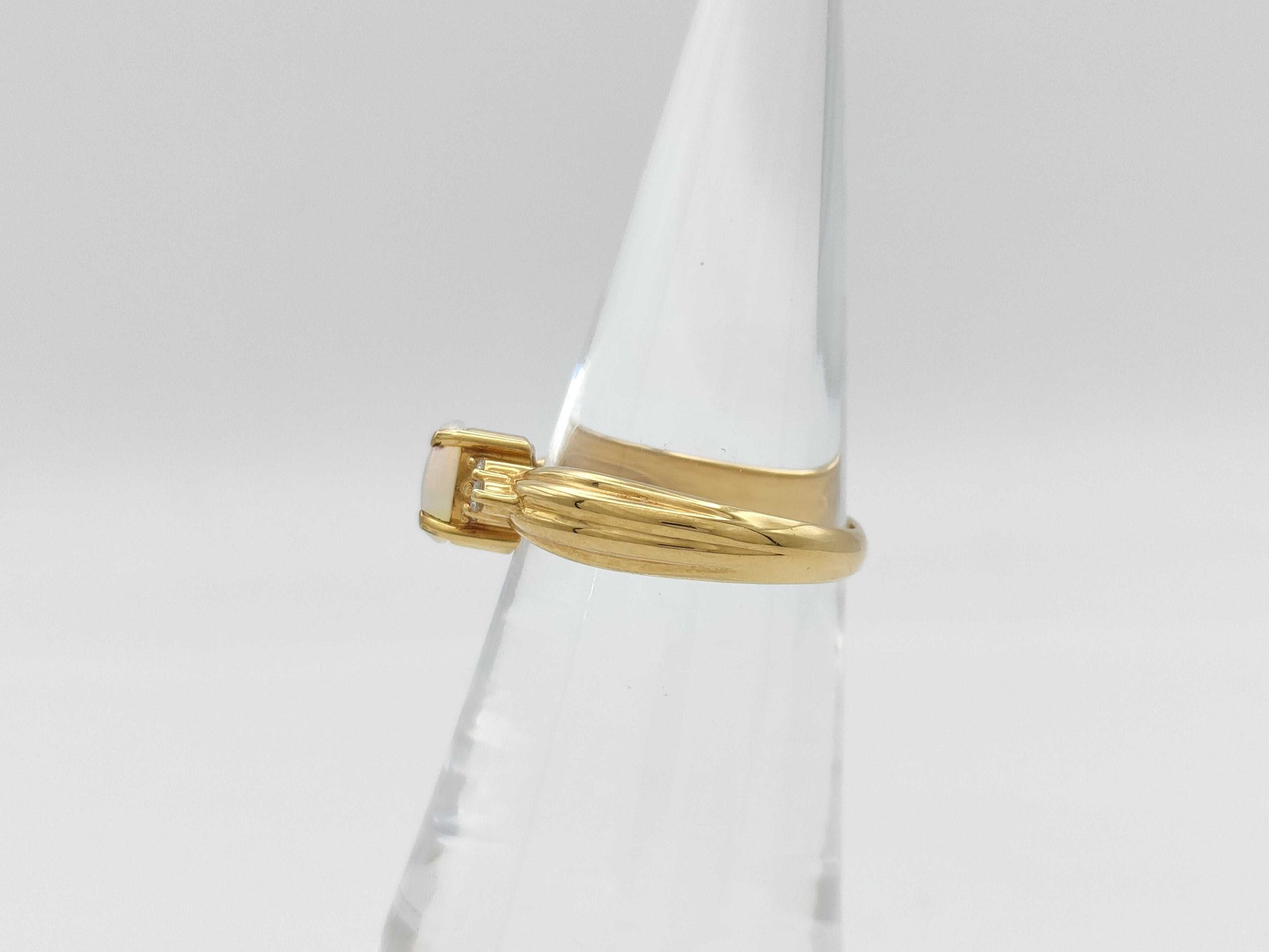 OP 0.29ct D 0.08ct K18 3.9g Ring 