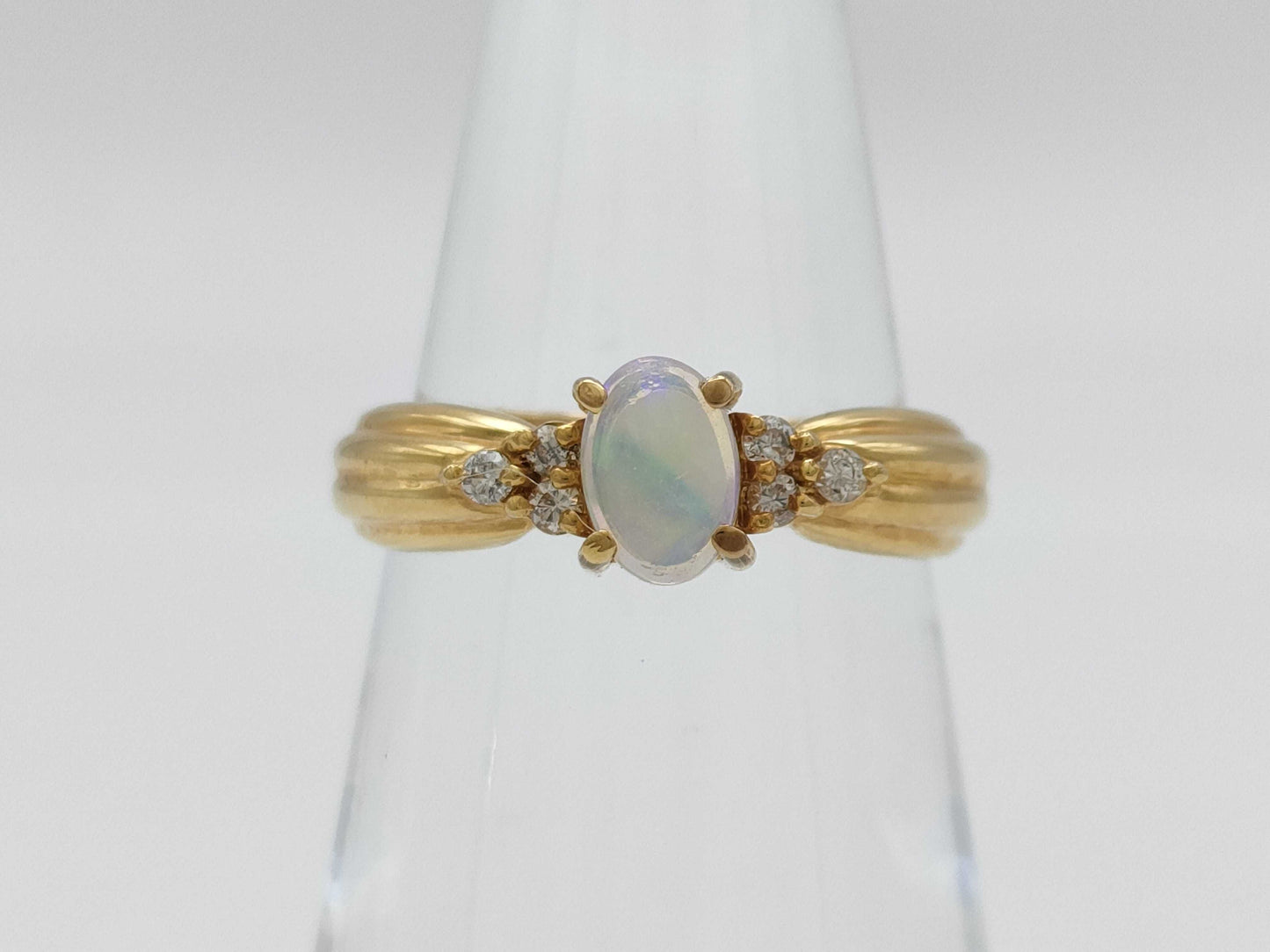 OP 0.29ct D 0.08ct K18 3.9g Ring 