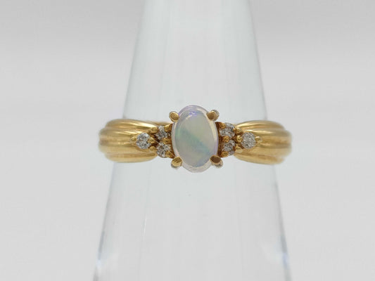 OP 0.29ct D 0.08ct K18 3.9g Ring 