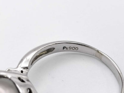 Pearl diameter: approx. 11.2mm, D0.16ct, PT900, 7.9g, Ring 