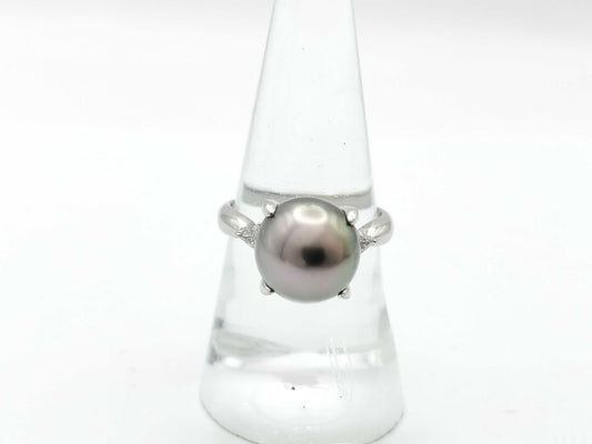 Pearl diameter: approx. 11.2mm, D0.16ct, PT900, 7.9g, Ring 
