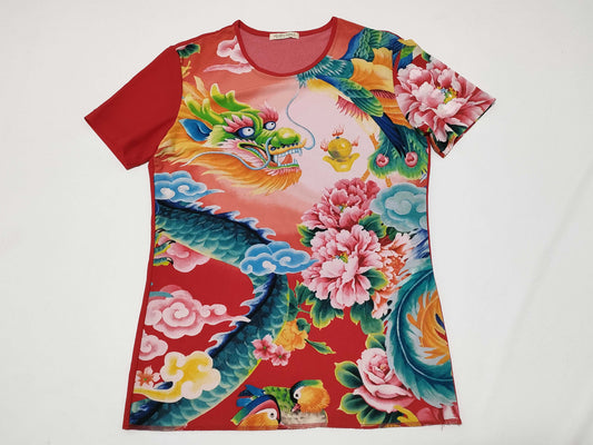PLEATS PLEASE PLEATS PLEASE Chinese Dragon Top Cut and Sewn Top