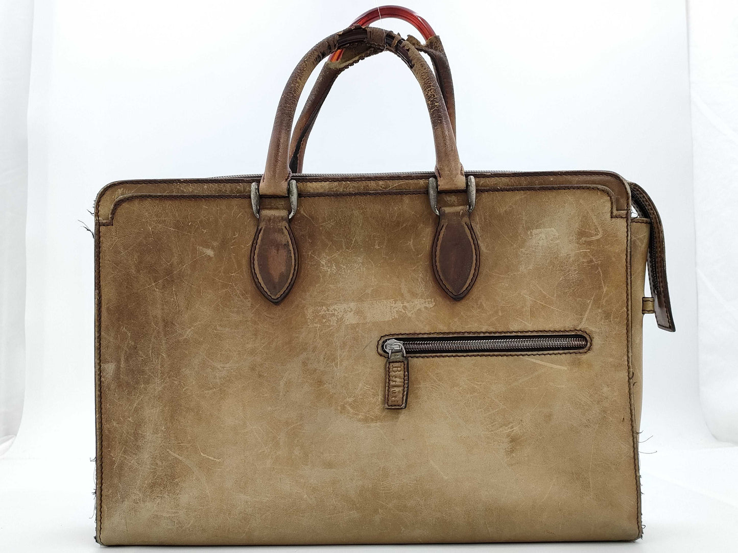 Berluti business bag briefcase, vintage, plain, early Olga model, rare bag