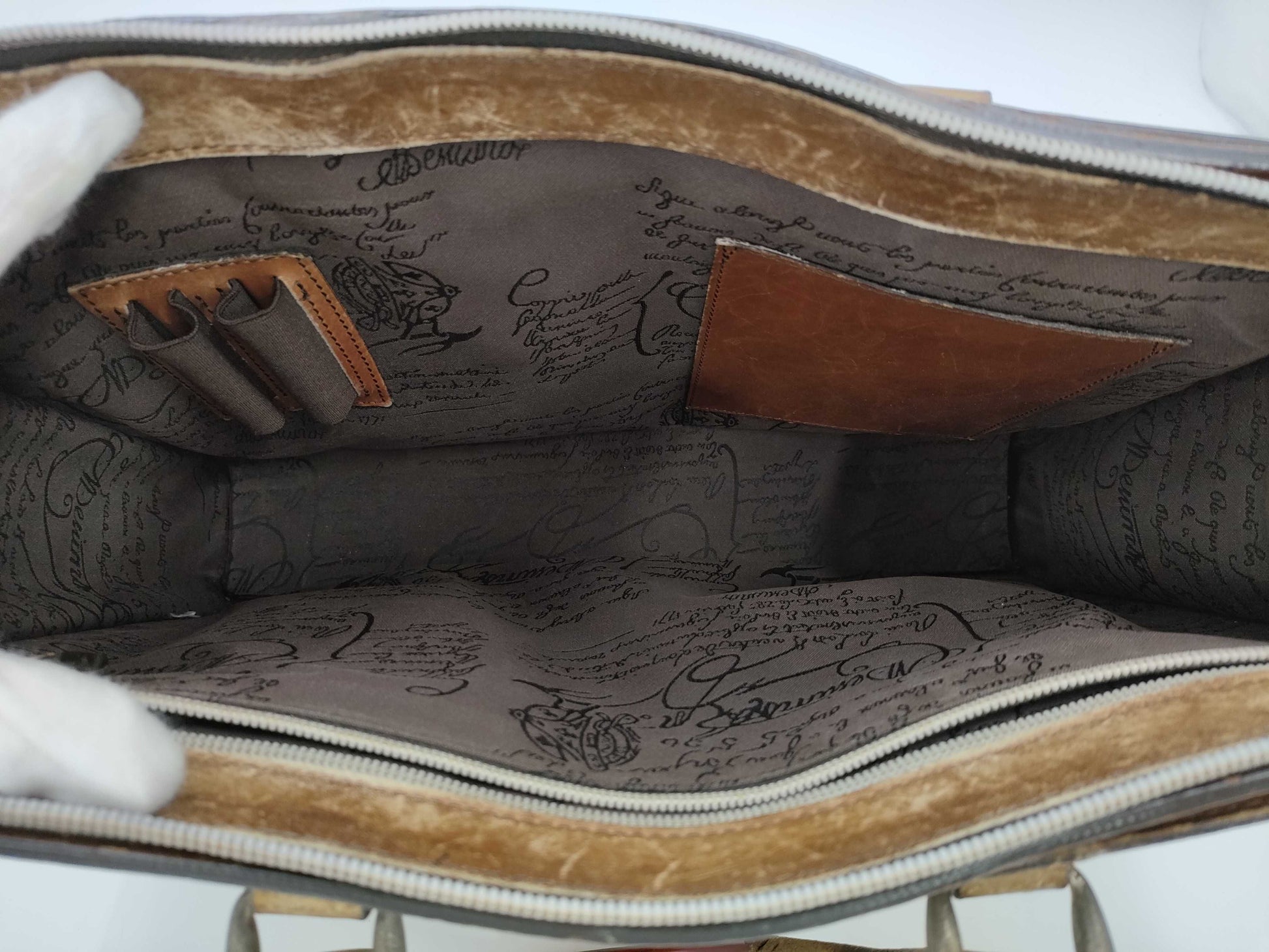 Berluti business bag briefcase, vintage, plain, early Olga model, rare bag