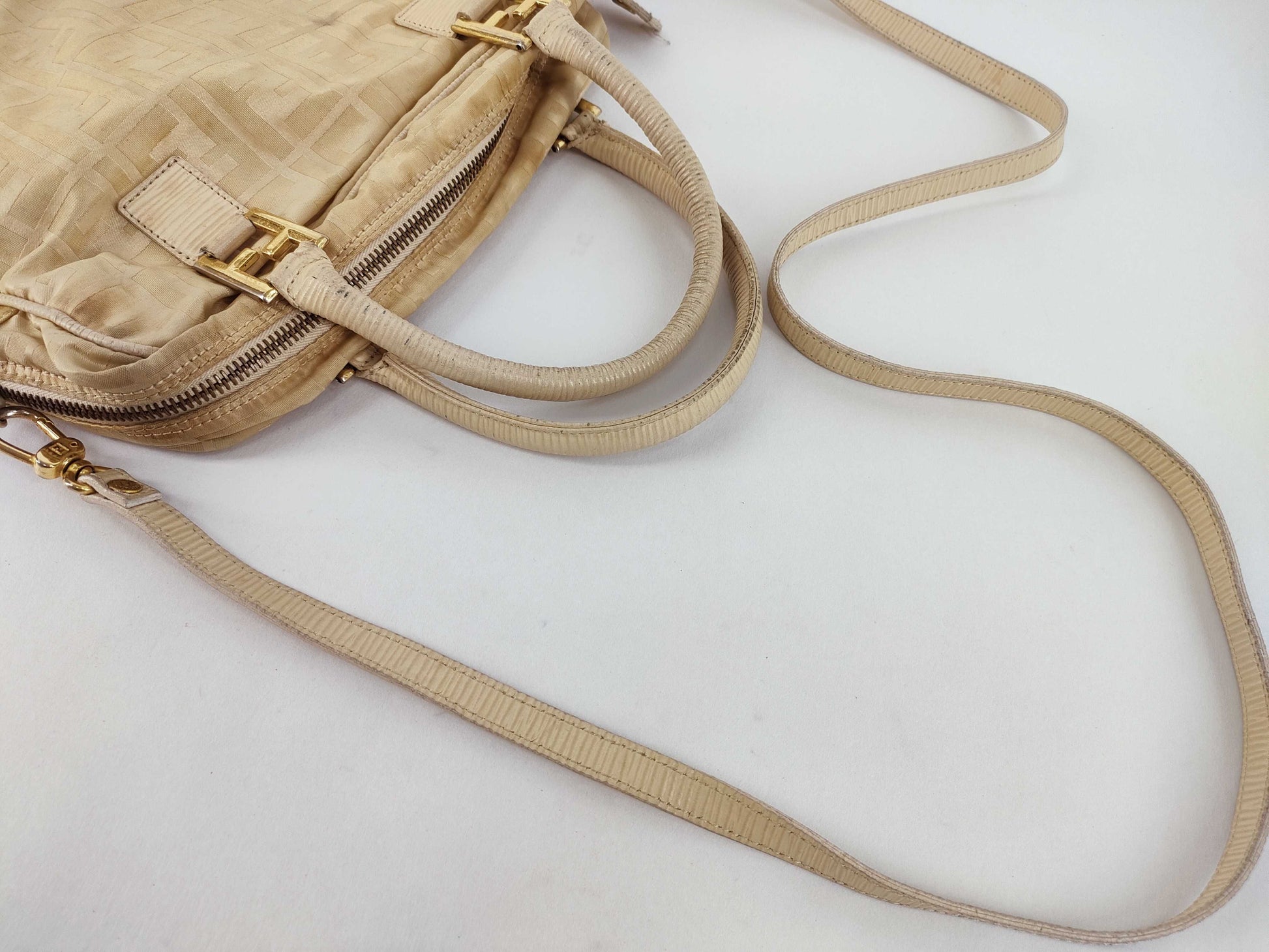 FENDI Zucca pattern Fendi Zucca handbag nylon 414771/06 beige handbag