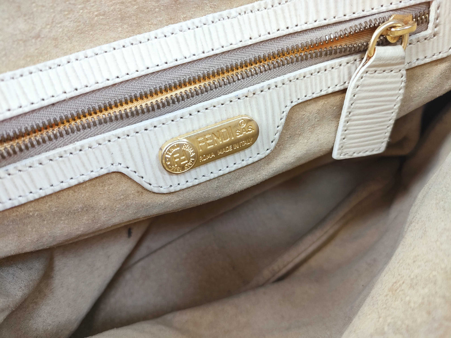 FENDI Zucca pattern Fendi Zucca handbag nylon 414771/06 beige handbag