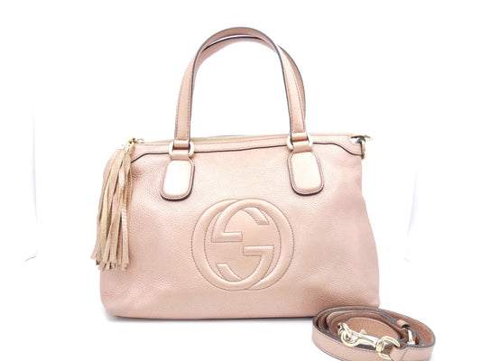 GUCCI Interlocking GG Fringe 2-Way Handbag