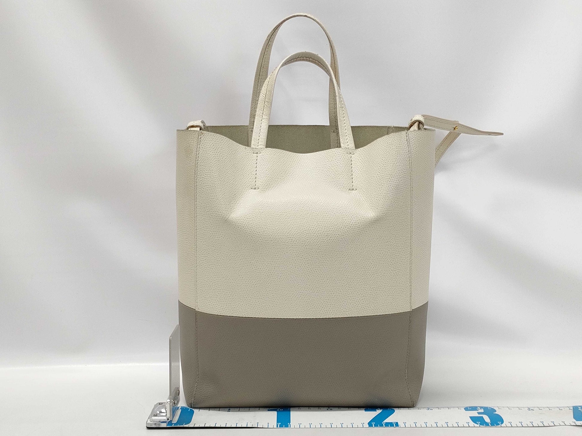 CELINE 2-way Shoulder Bag Vertical Cabas Leather Handbag