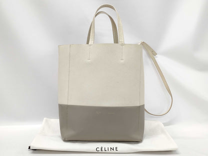 CELINE 2-way Shoulder Bag Vertical Cabas Leather Handbag