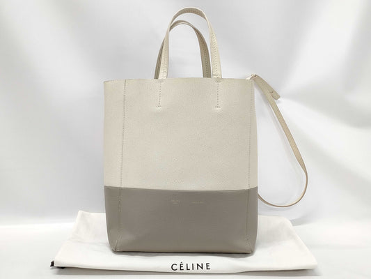 CELINE 2-way Shoulder Bag Vertical Cabas Leather Handbag