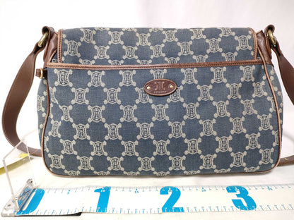 CELINE Paris Macadam Shoulder Bag Denim Shoulder Bag