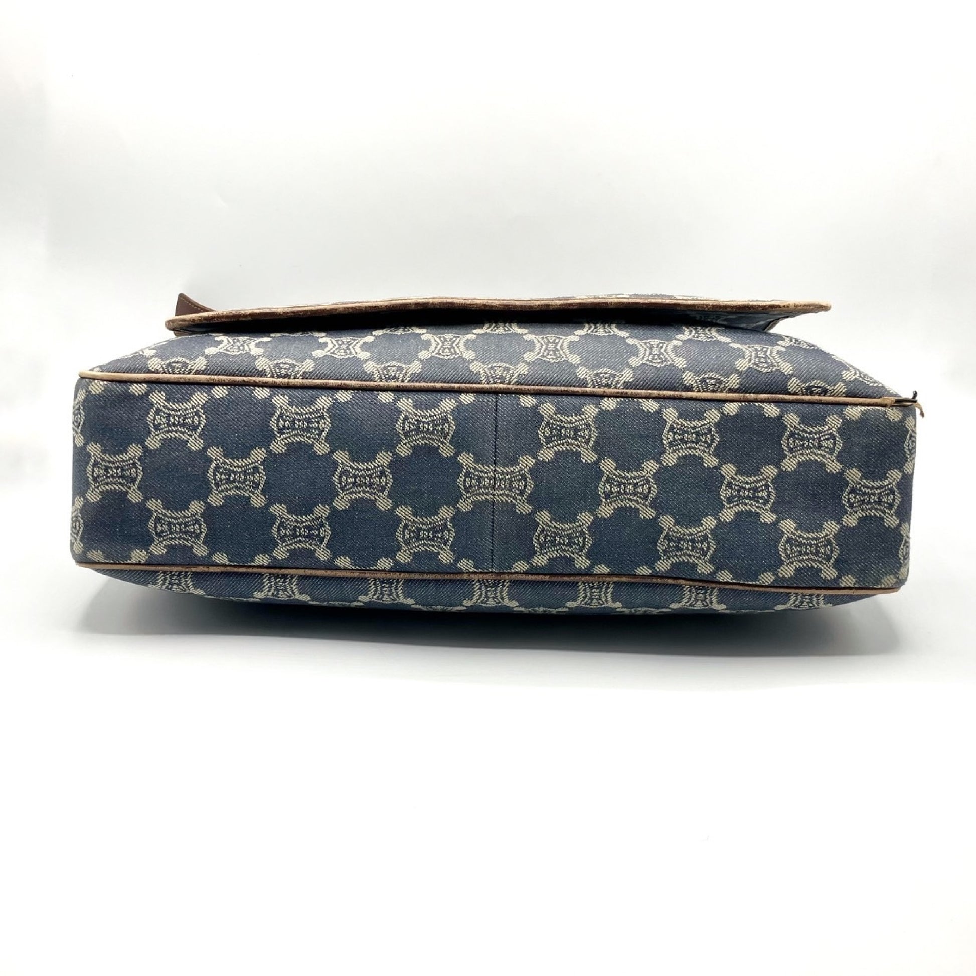 CELINE Paris Macadam Shoulder Bag Denim Shoulder Bag