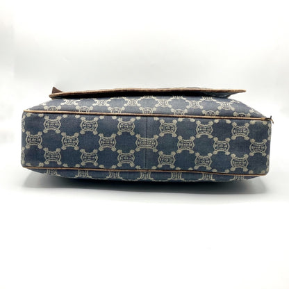 CELINE Paris Macadam Shoulder Bag Denim Shoulder Bag