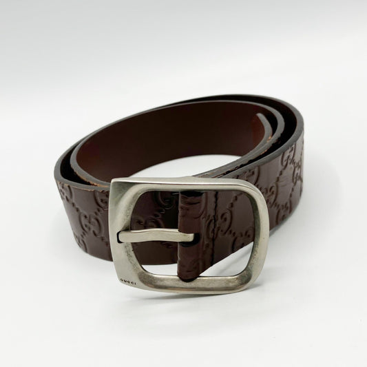 GUCCI Guccissima Leather Belt Brown Belt