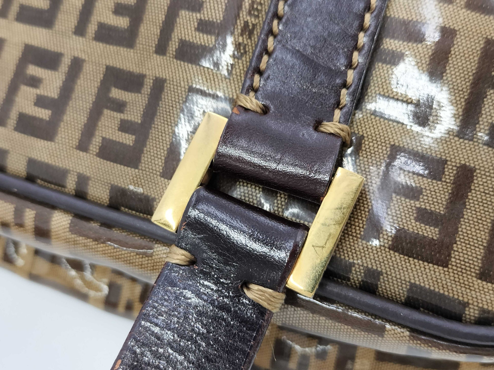 FENDI Zucchino Zucca All-Over Print Enamel Handbag
