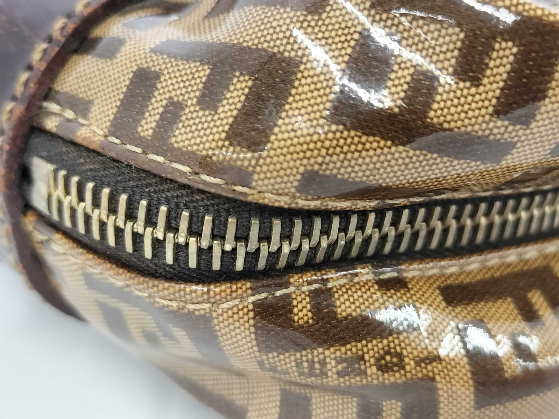 FENDI Zucchino Zucca All-Over Print Enamel Handbag