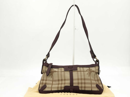 BURBERRY Canvas/Leather Shoulder Bag