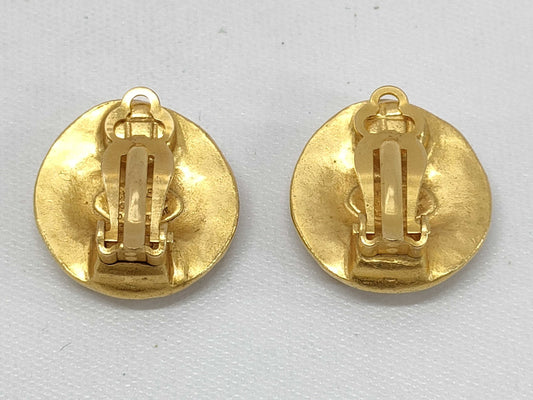 CHANEL CHANEL Coco Mark Round Gold Earrings