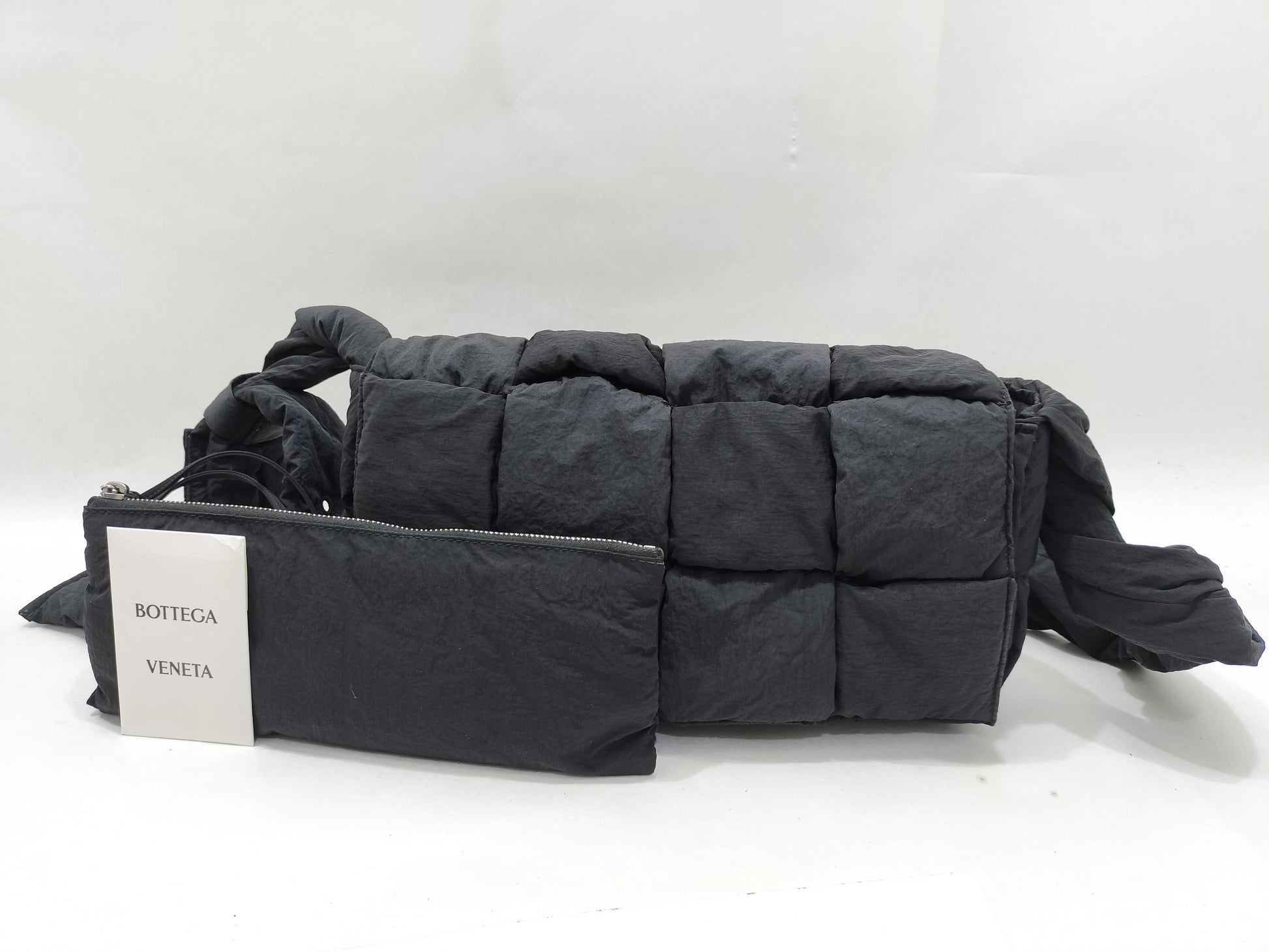 BOTTEGA VENETA Padded Cassette Shoulder Bag, Black Nylon