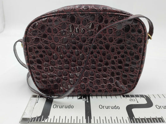 Salvatore Ferragamo Vara Crocodile Embossed Shoulder Bag