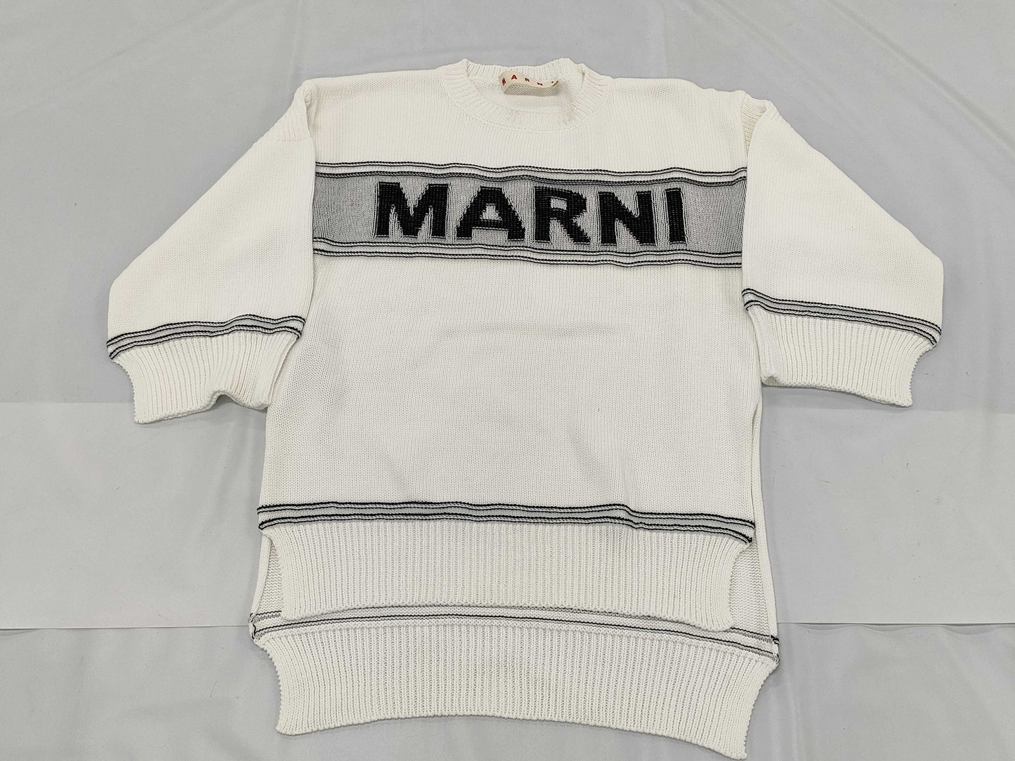MARNI crew neck knit with side slits, 2023SS, size 40, top