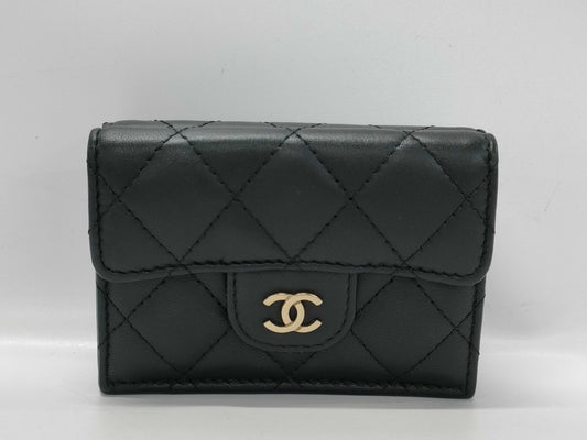 CHANEL Classic Small Flap Wallet, Matelasse Lambskin, Black, GD Hardware, AP0230 HXEP5C9E Wallet